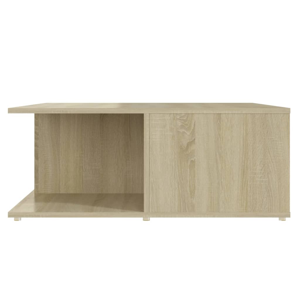 Coffee Table White and Sonoma Oak 80x80x31 cm Engineered Wood