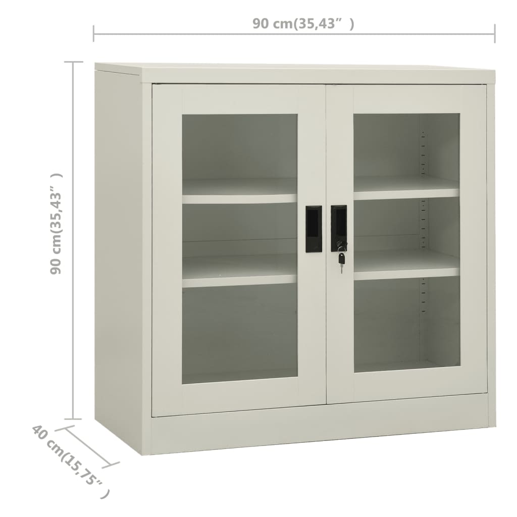 Office Cabinet Light Grey 90x40x90 cm Steel