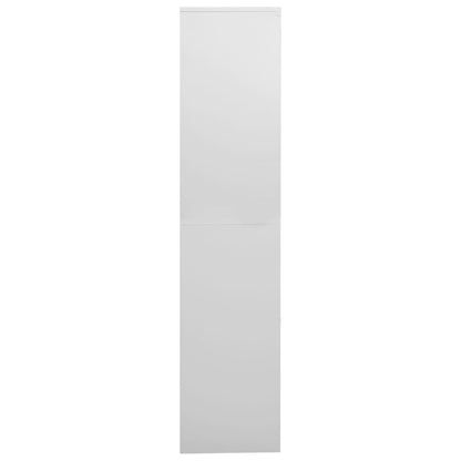 Office Cabinet Light Grey 90x40x180 cm Steel and Tempered Glass