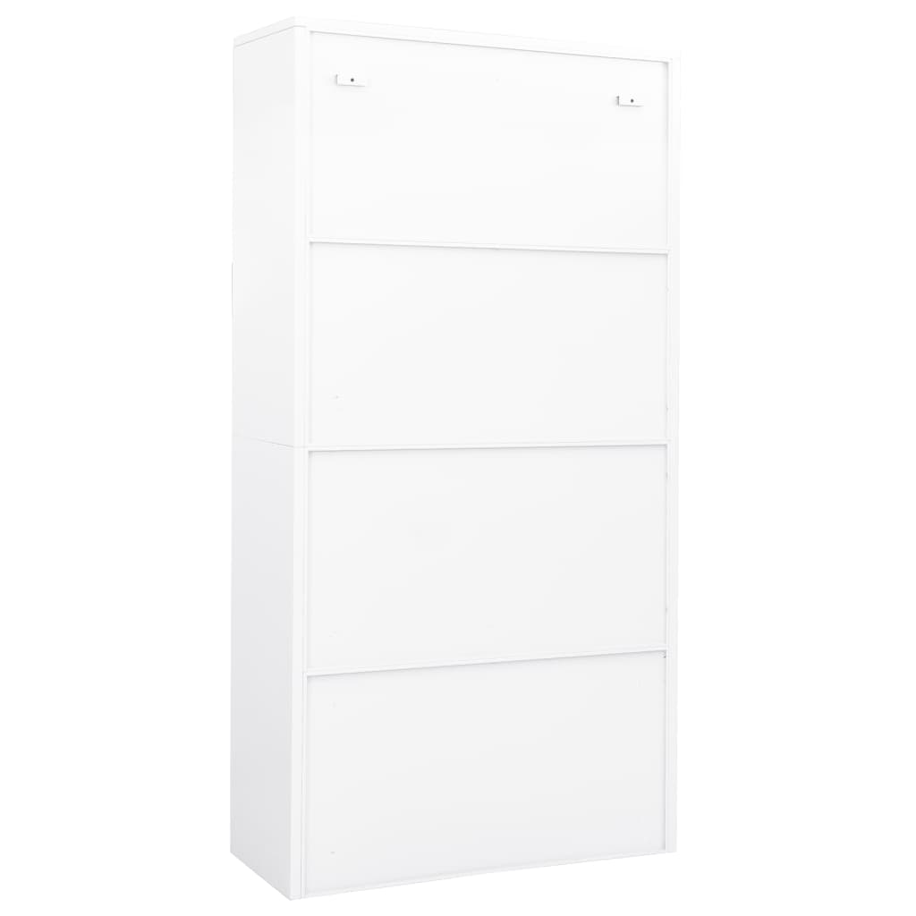 Office Cabinet White 90x40x180 cm Steel