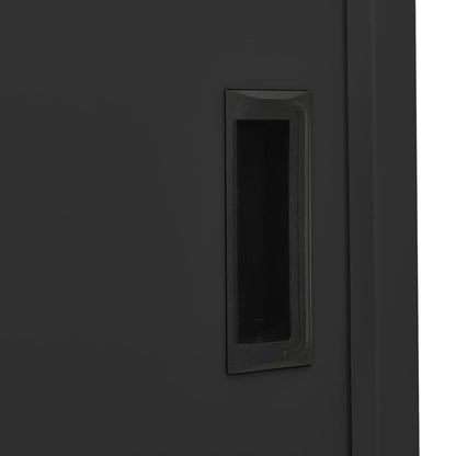 Office Cabinet with Sliding Door Anthracite 90x40x180 cm Steel