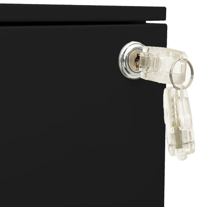 Mobile File Cabinet Black 39x45x67 cm Steel