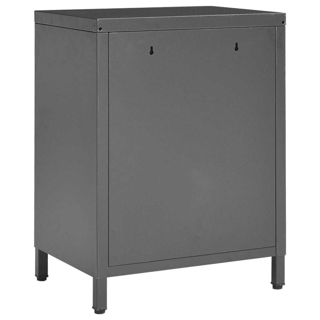 Nightstand Anthracite 40x30x54.5 cm Steel and Glass