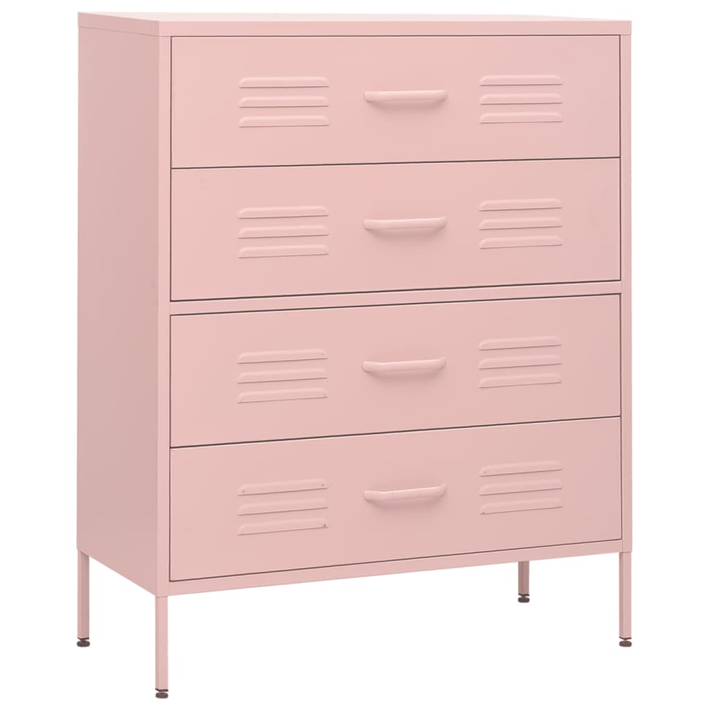 Chest of Drawers Pink 80x35x101.5 cm Steel