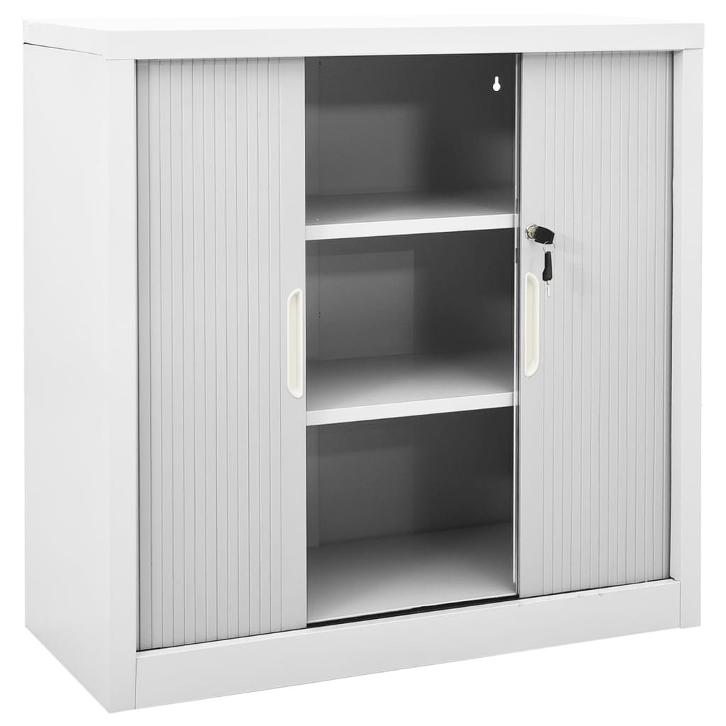 Sliding Door Cabinet Grey 90x40x90 cm Steel
