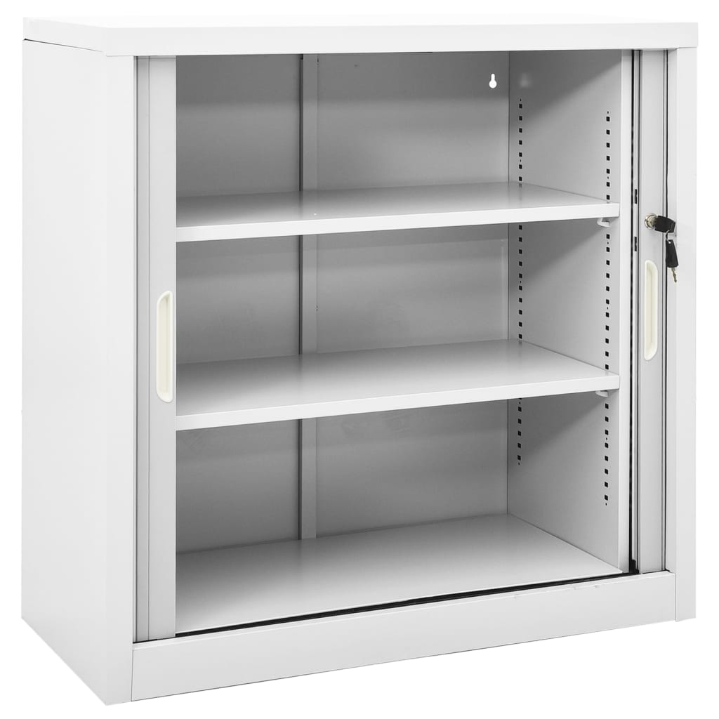 Sliding Door Cabinet Grey 90x40x90 cm Steel