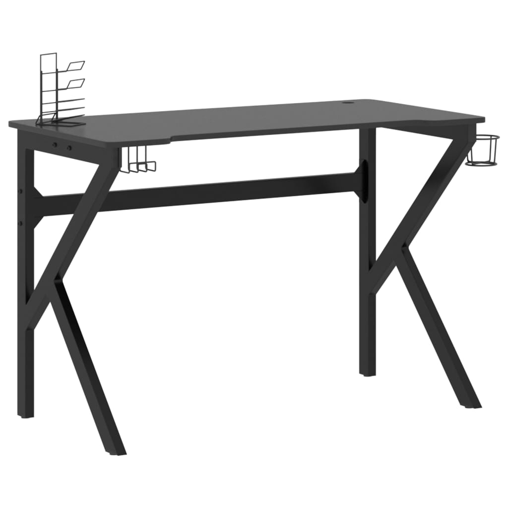 Gaming Desk with K Shape Legs Black 110x60x75 cm