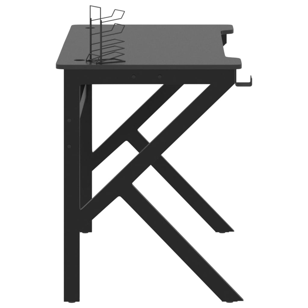 Gaming Desk with K Shape Legs Black 110x60x75 cm