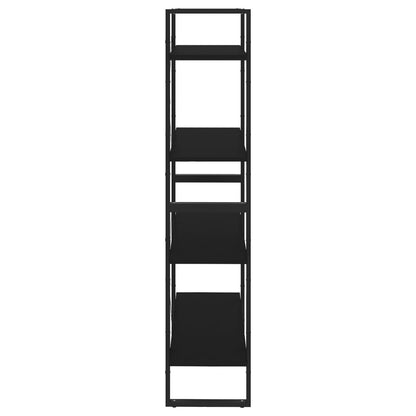 4-Tier Book Cabinet Black 80x30x140 cm Engineered Wood