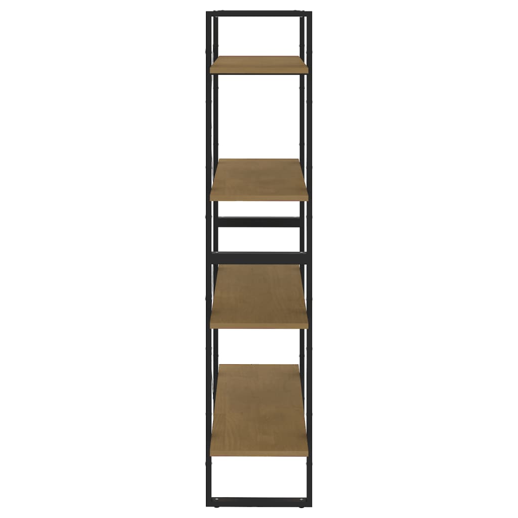 4-Tier Book Cabinet Brown 80x30x140 cm Solid Pine Wood