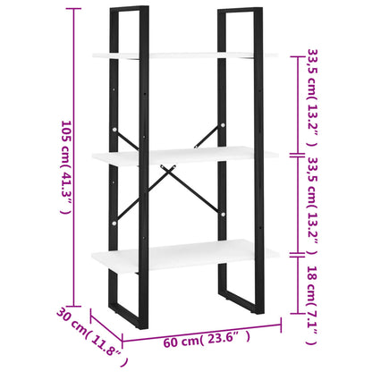 Storage Shelf White 60x30x105 cm Engineered Wood