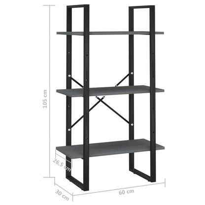 Storage Shelf Grey 60x30x105 cm Solid Pine Wood