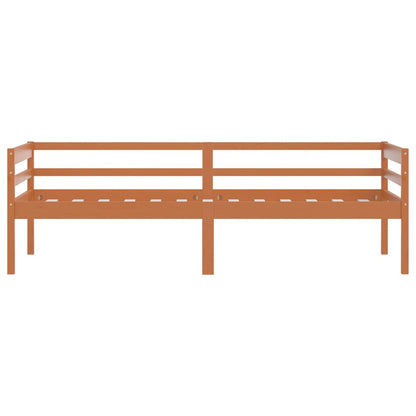 Bed Frame without Mattress Honey Brown Solid Pinewood 90x200 cm