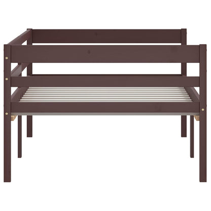 Bed Frame Dark Brown Solid Pinewood 90x200 cm