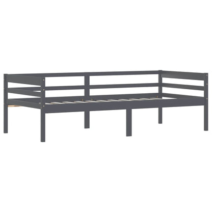 Bed Frame Dark Grey Solid Pinewood 90x200 cm