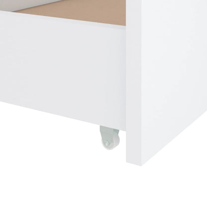 Bed Frame with Drawers White Solid Wood Pine 90x200 cm