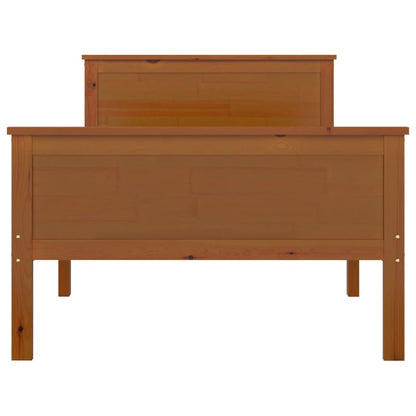 Bed Frame without Mattress Honey Brown Solid Wood Pine 100x200cm