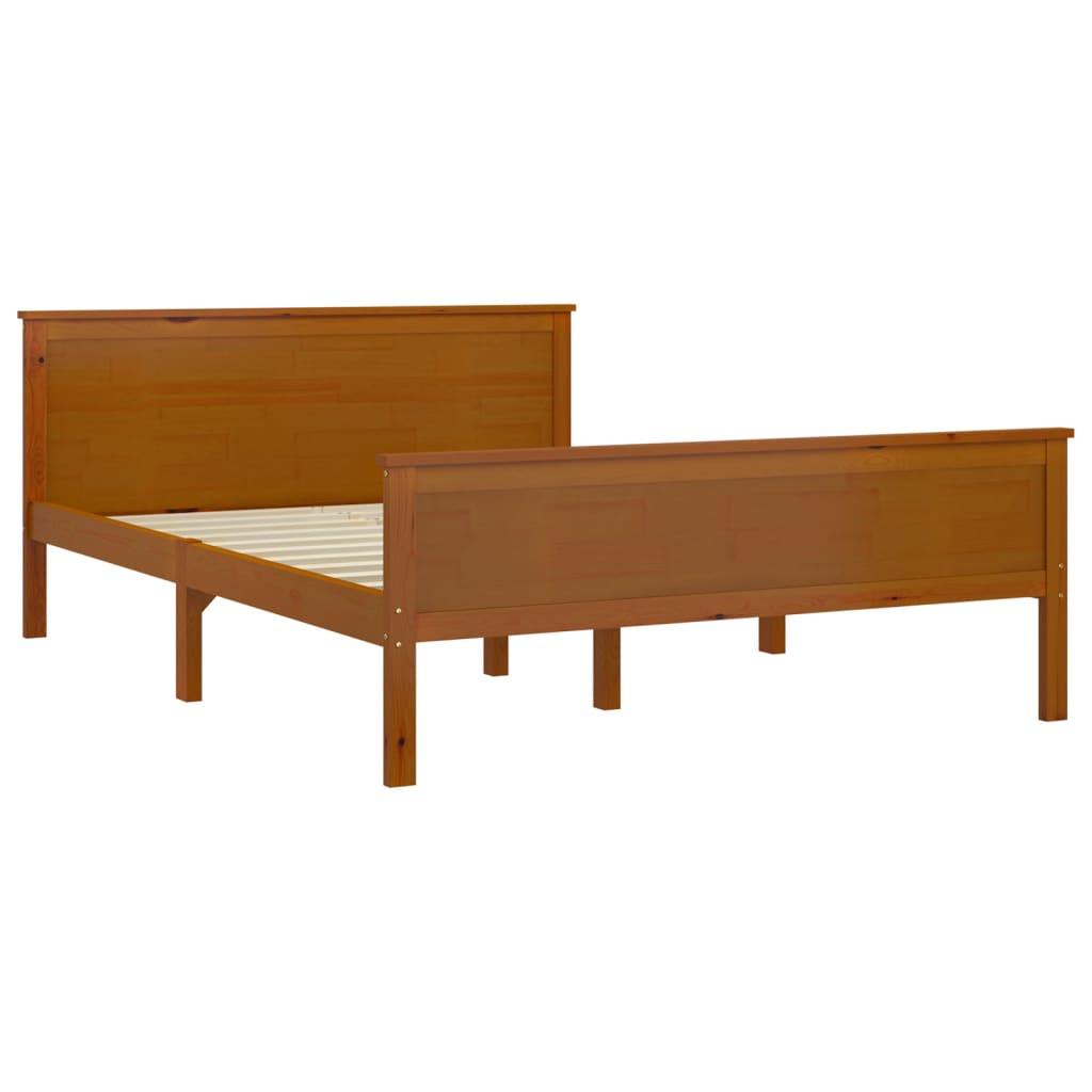 Bed Frame without Mattress Honey Brown Solid Wood Pine 160x200cm
