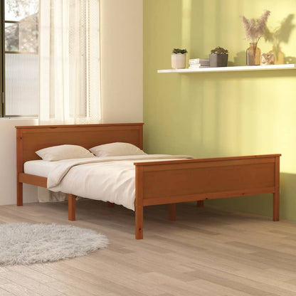 Bed Frame without Mattress Honey Brown Solid Wood Pine 160x200cm