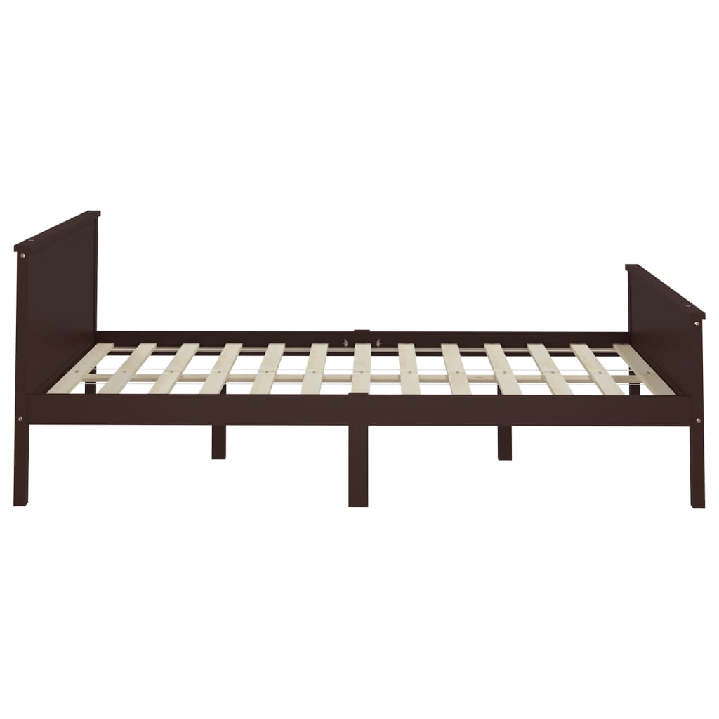 Bed Frame without Mattress Dark Brown Solid Wood Pine 120x200 cm