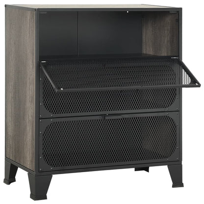Storage Cabinet Grey 72x36x82 cm Metal and MDF