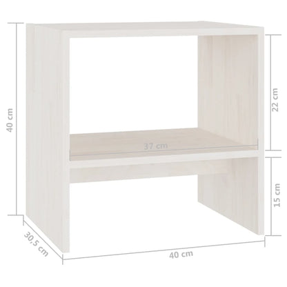 Bedside Cabinet White 40x30.5x40 cm Solid Pinewood