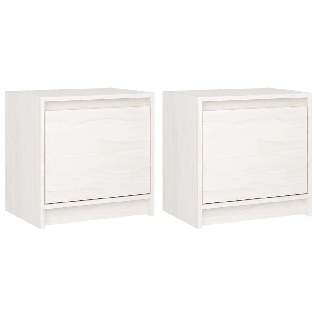 Bedside Cabinets 2 pcs White 40x30.5x40 cm Solid Pinewood