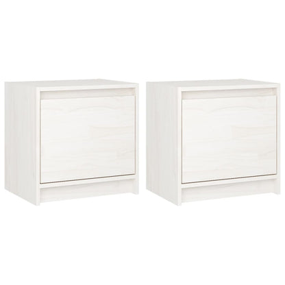 Bedside Cabinets 2 pcs White 40x30.5x40 cm Solid Pinewood
