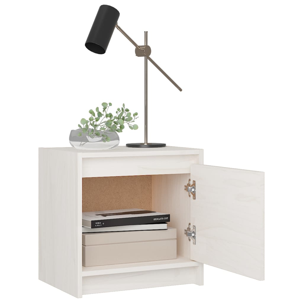 Bedside Cabinets 2 pcs White 40x30.5x40 cm Solid Pinewood