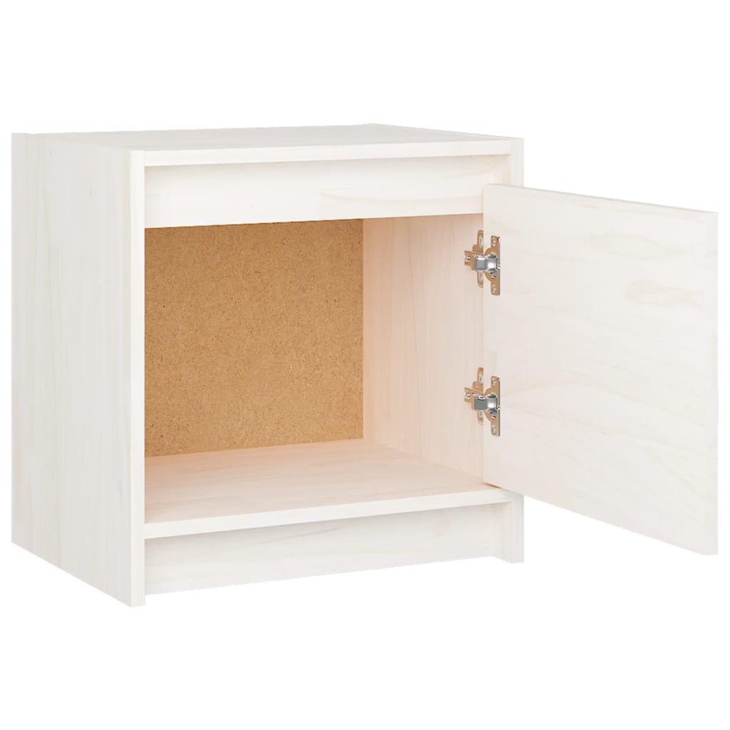 Bedside Cabinets 2 pcs White 40x30.5x40 cm Solid Pinewood