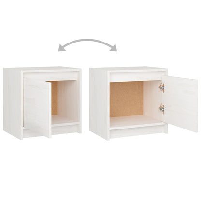 Bedside Cabinets 2 pcs White 40x30.5x40 cm Solid Pinewood