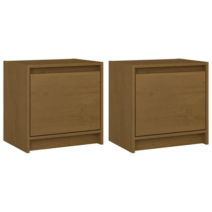 Bedside Cabinets 2 pcs Honey Brown 40x30.5x40 cm Solid Pinewood