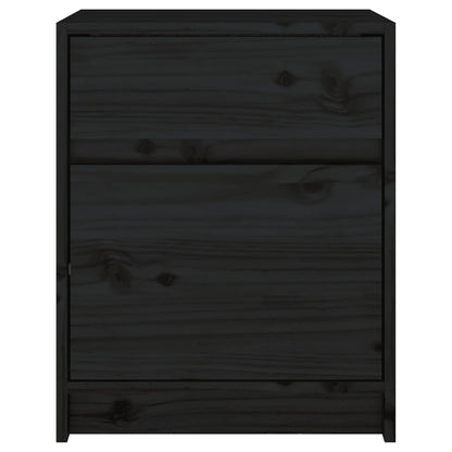 Bedside Cabinet Black 40x31x50 cm Solid Pinewood