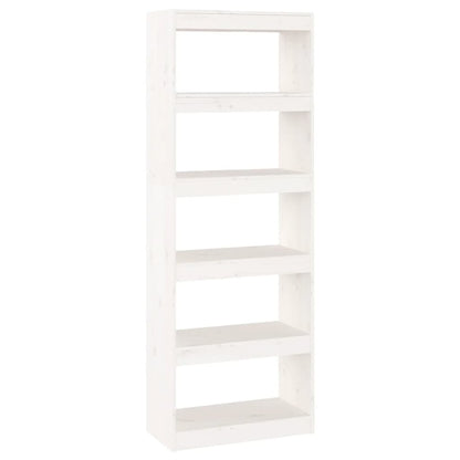 Book Cabinet/Room Divider White 60x30x167.5 cm Solid Wood Pine