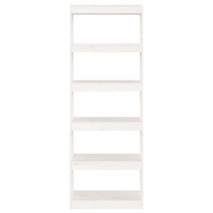 Book Cabinet/Room Divider White 60x30x167.5 cm Solid Wood Pine
