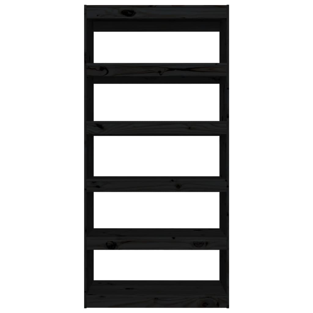Book Cabinet/Room Divider Black 80x30x167.4 cm Solid Wood Pine
