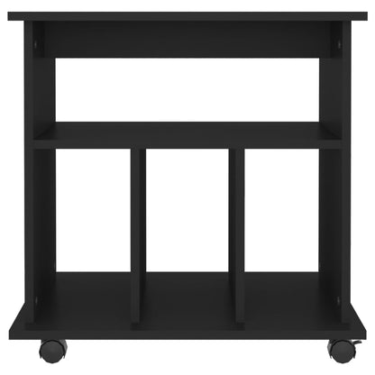 Rolling Cabinet Black 60x45x60 cm Engineered Wood