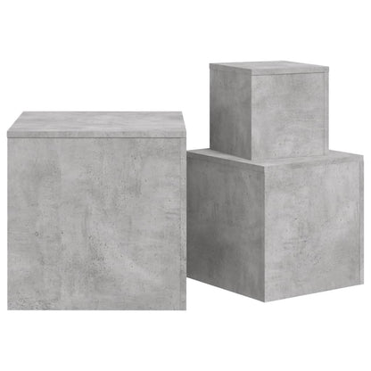 Side Tables 3 pcs Concrete Grey Engineered Wood
