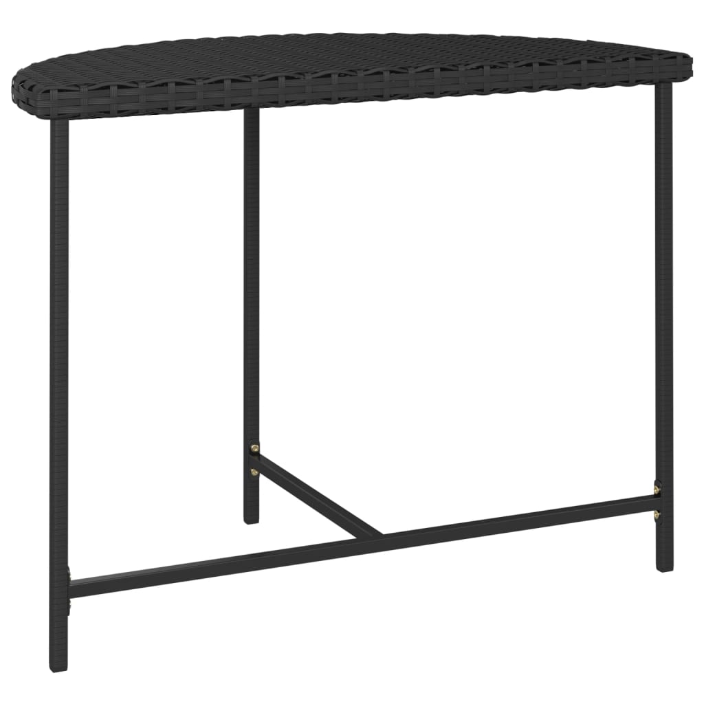 Garden Table Black 100x50x75 cm Poly Rattan