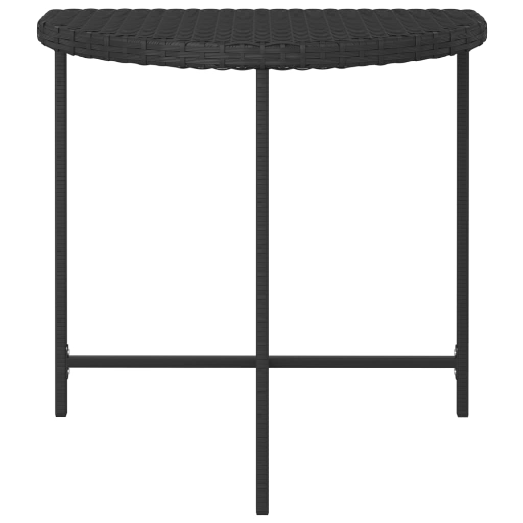 Garden Table Black 80x50x75 cm Poly Rattan