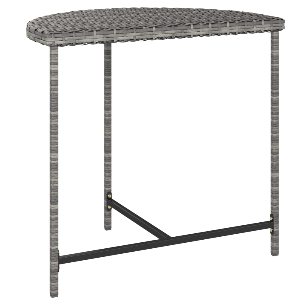 Garden Table Grey 80x50x75 cm Poly Rattan