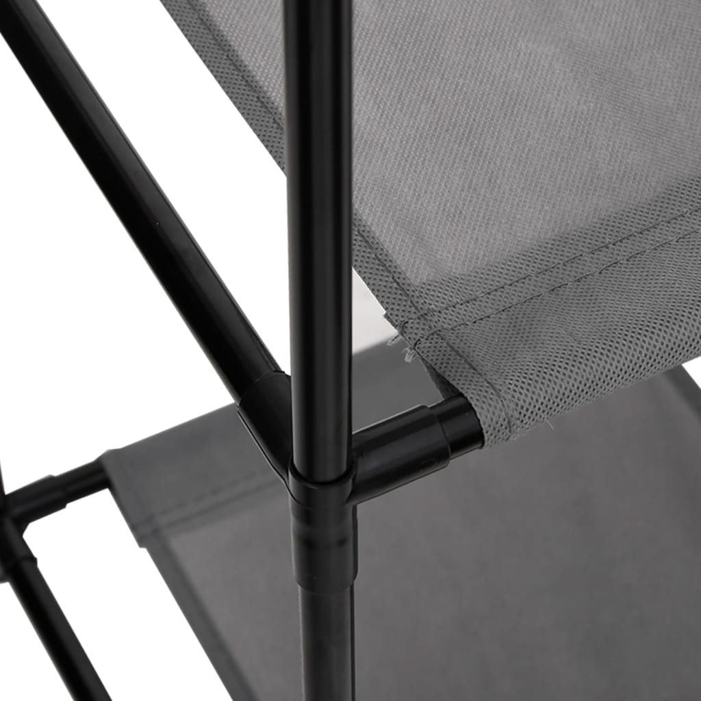 Storage Cabinet with 3 Fabric Drawers Grey 34x34x101 cm Steel