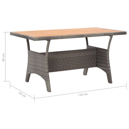 Garden Table Grey 120x70x66 cm Solid Acacia Wood