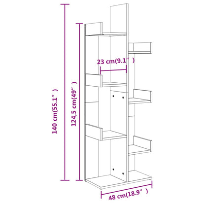 Book Cabinet Concrete Grey 48x25.5x140 cm Engineered Wood