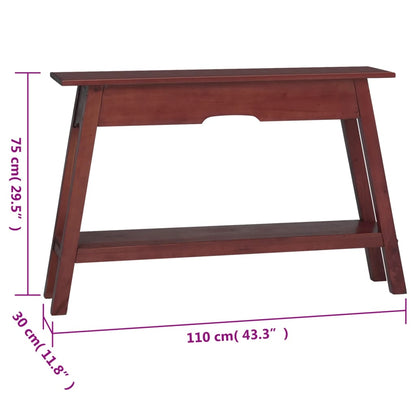 Console Table Brown 110x30x75 cm Solid Wood Mahogany