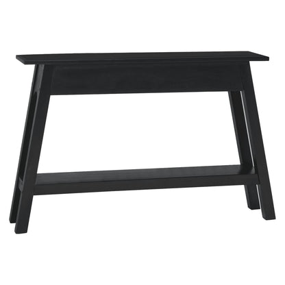 Console Table Black 110x30x75 cm Solid Wood Mahogany