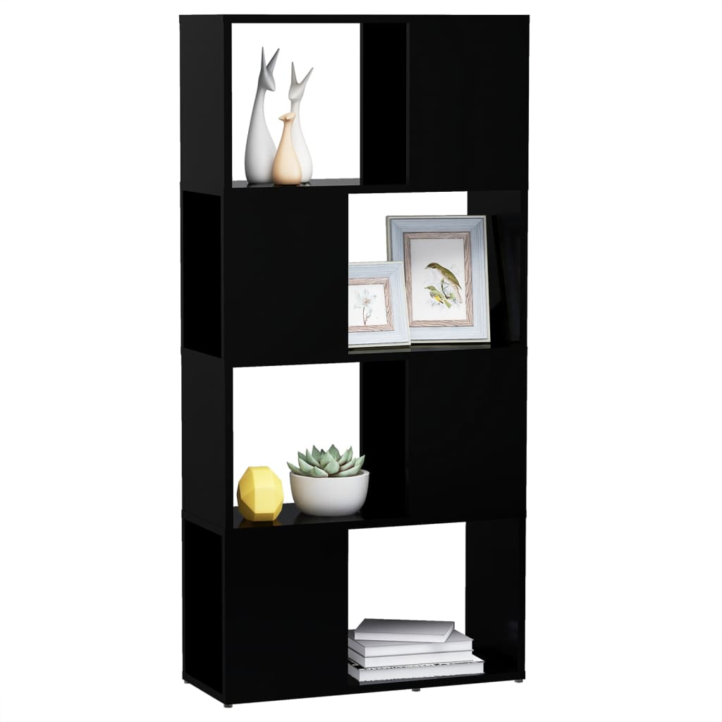 Book Cabinet Room Divider Black 60x24x124.5 cm Engineered Wood