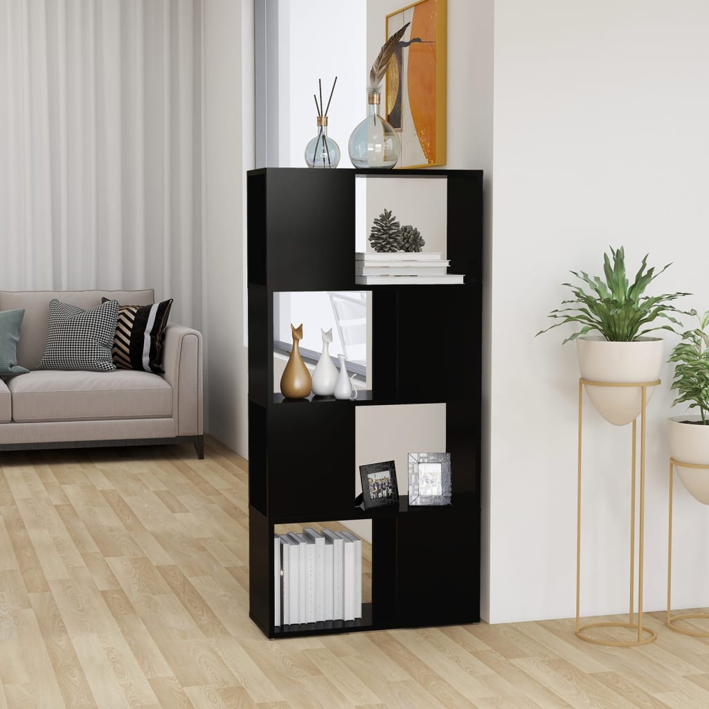 Book Cabinet Room Divider Black 60x24x124.5 cm Engineered Wood