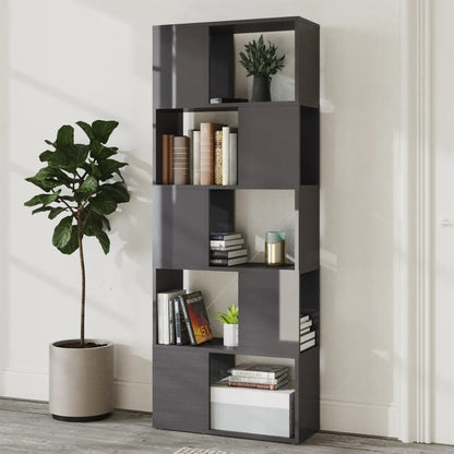 Book Cabinet Room Divider High Gloss Grey 60x24x155 cm