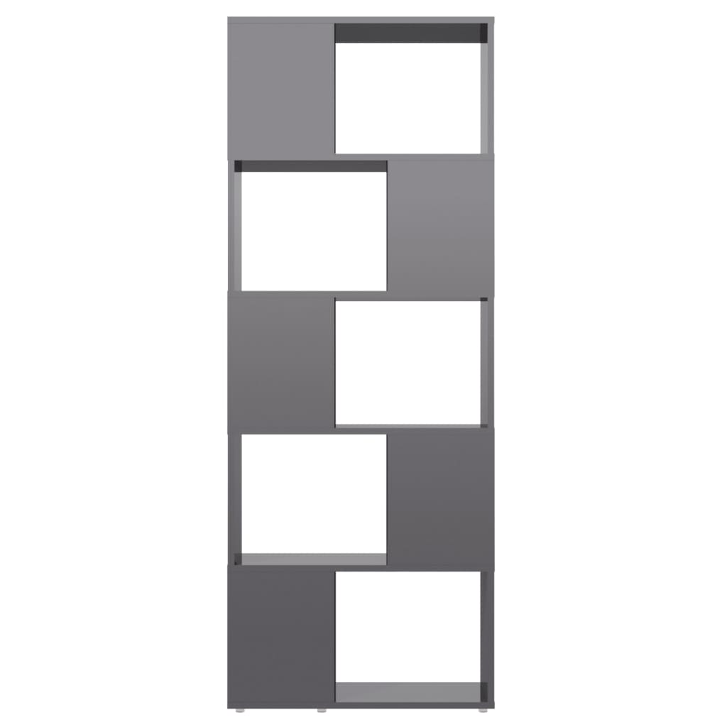 Book Cabinet Room Divider High Gloss Grey 60x24x155 cm